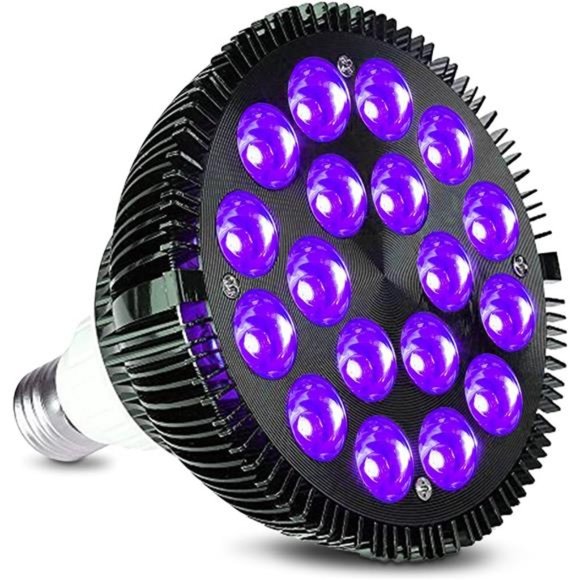 Black Light Bulb, 36W LED Blacklight Bulbs E26 PAR38 Glow in The Dark,395nm LEDs - Picture 1 of 7